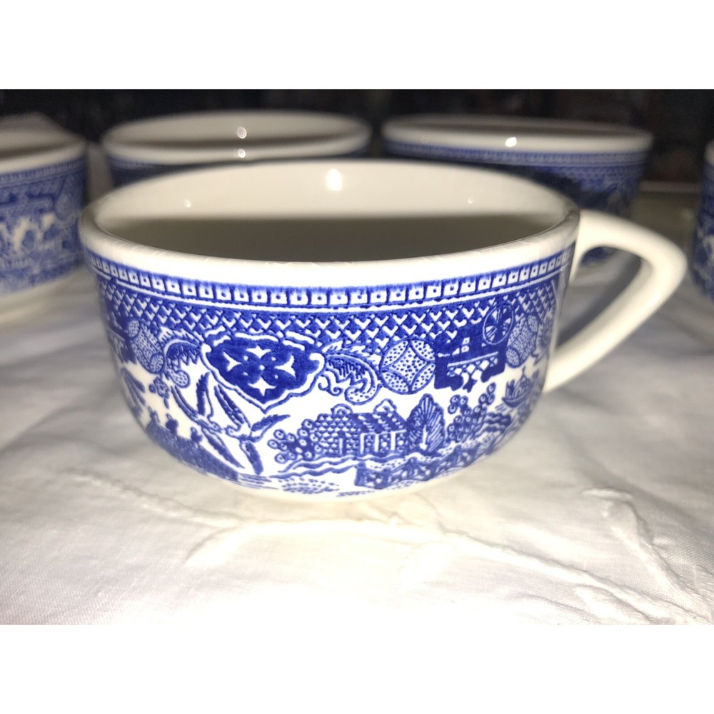 Homer Laughlin ANTIQUE TEA CUPS Made In Japan - Blue Willow Set of 5. RARE!!